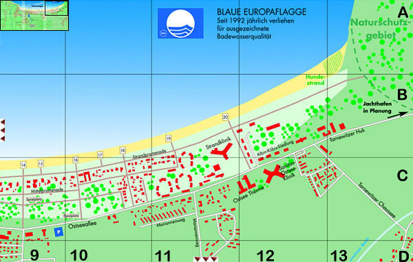 Detailkarte Ostseebad Boltenhagen mit Übersichtskarten